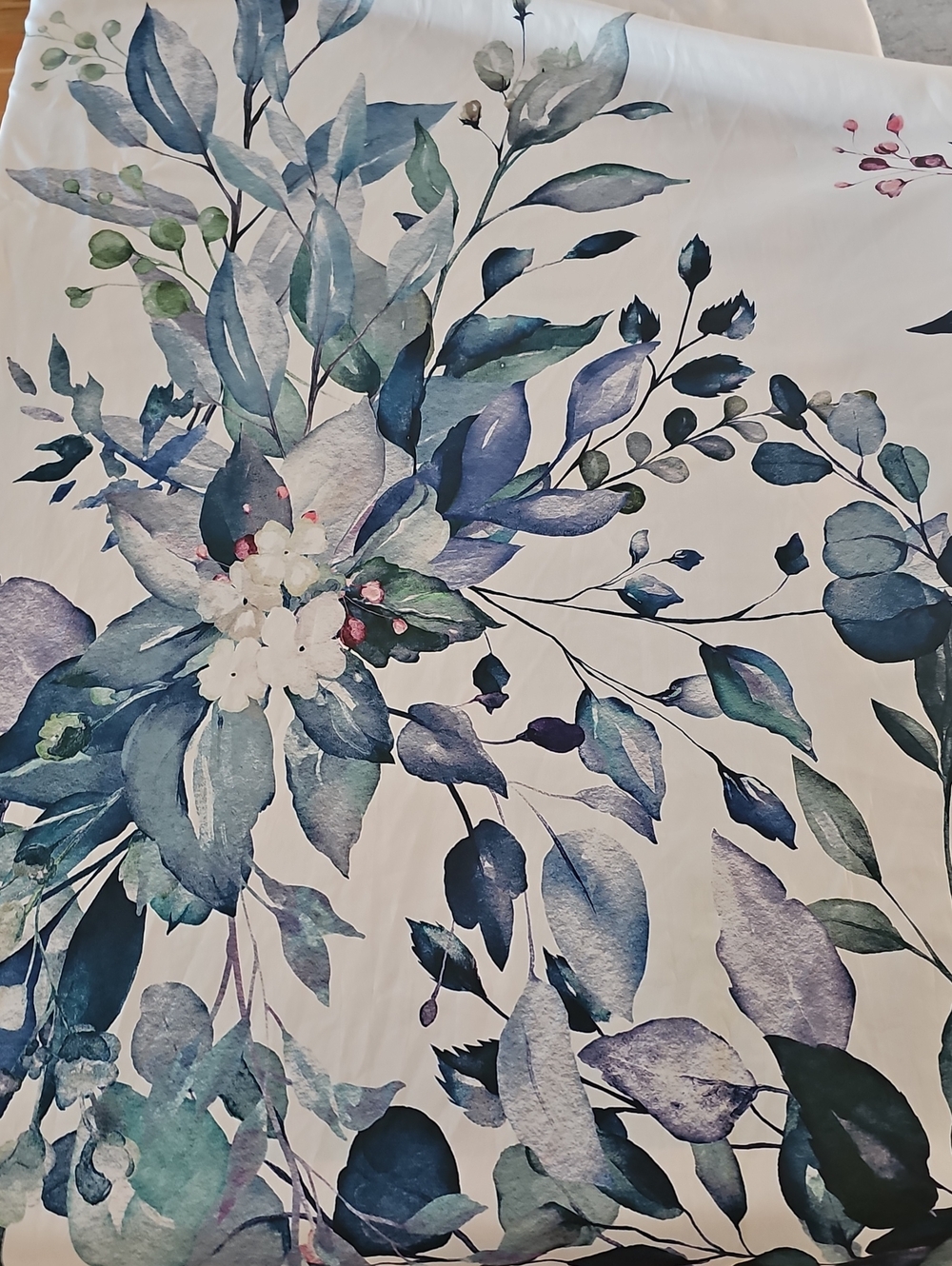 Floral Watercolor Blue Shower Curtain